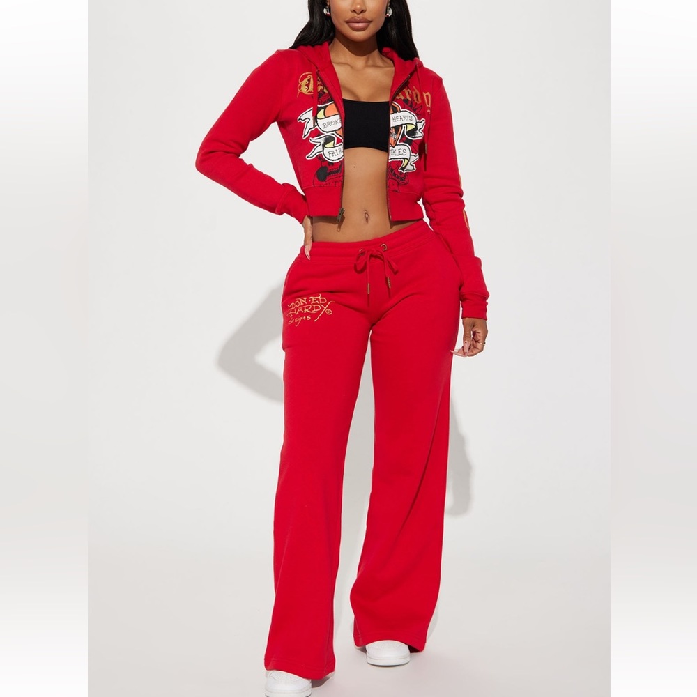 Red Ed hardy sweatsuit
